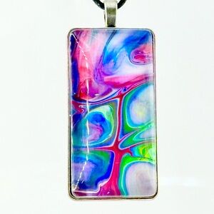 Colorful Abstract Pendant Necklace